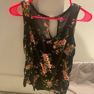 Old Navy Black floral tank top